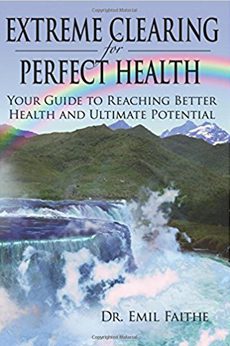 A book cover with a waterfall and rainbow in the background.